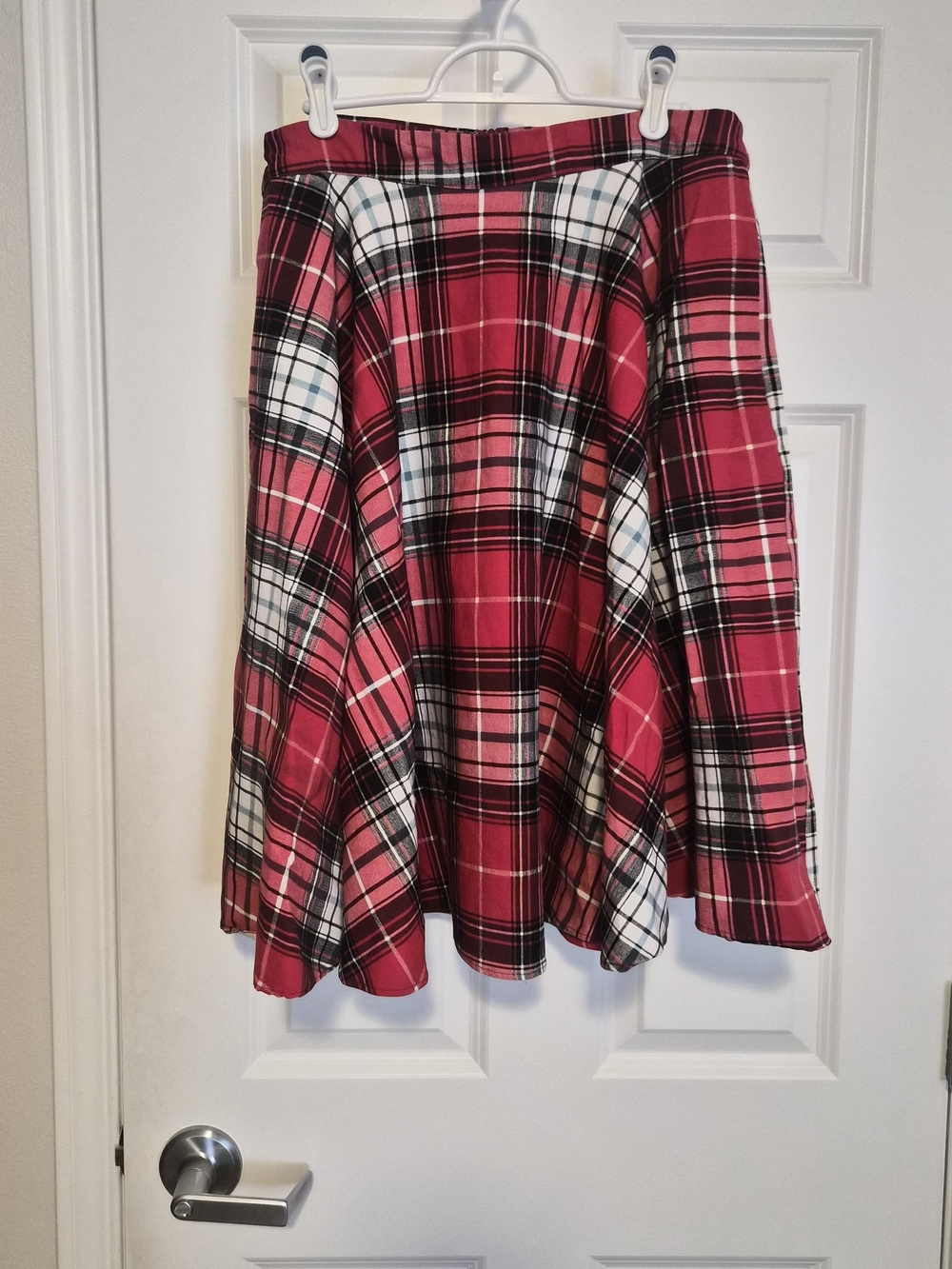 Bettie Page Red Plaid Circle Skirt